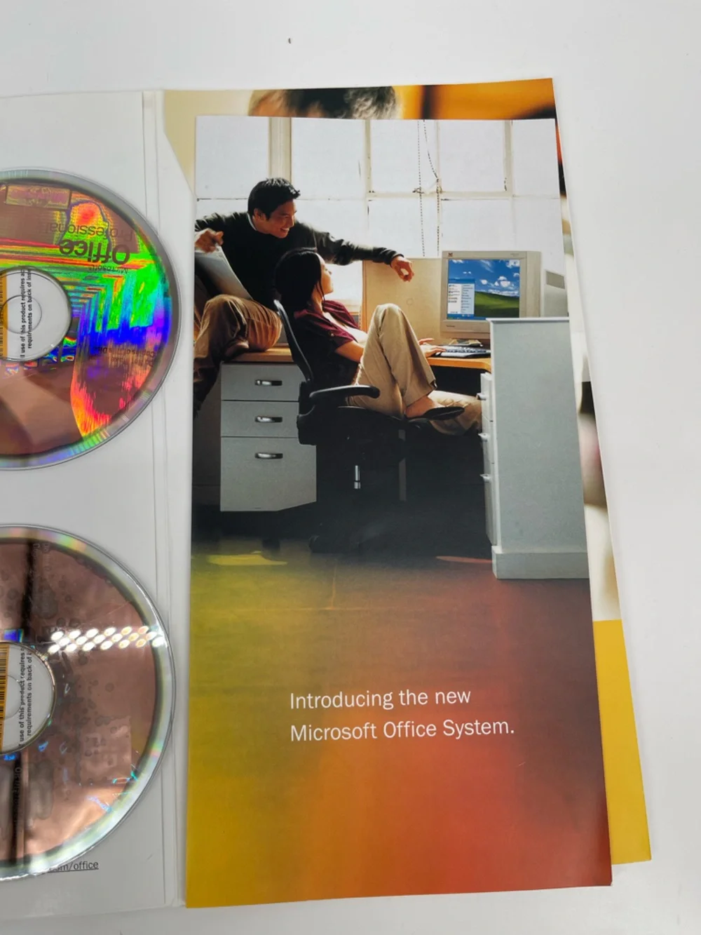 Microsoft Office 2003 CDs with Holographic Reflective Colors